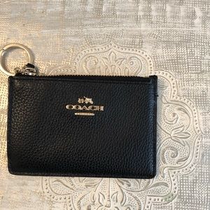 Coach leather ID Credit Card Key Chain holder.